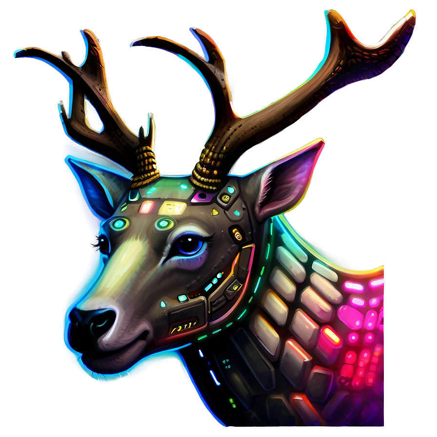 Futuristic Cyber Deer Png Xdb53