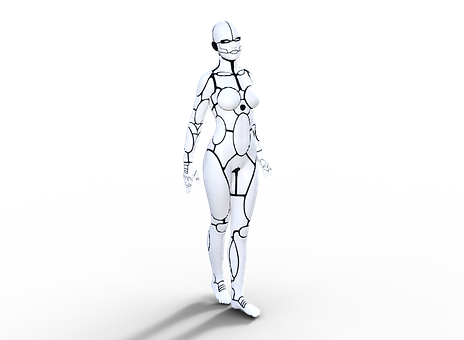 Futuristic Female Robot Illustration