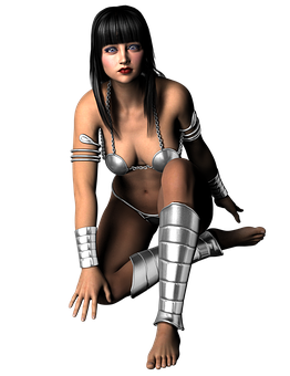 Futuristic Female Warrior Render