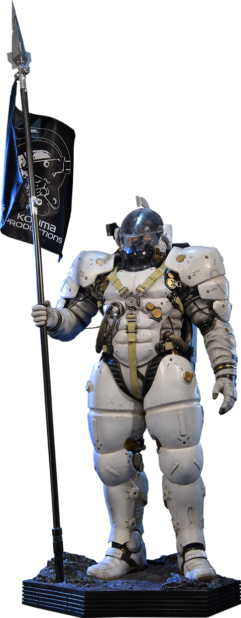 Futuristic Knight Statuewith Flag