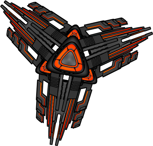 Futuristic Orange Black Spaceship