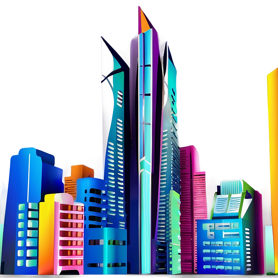 Futuristic Pop Cityscape Png 06242024