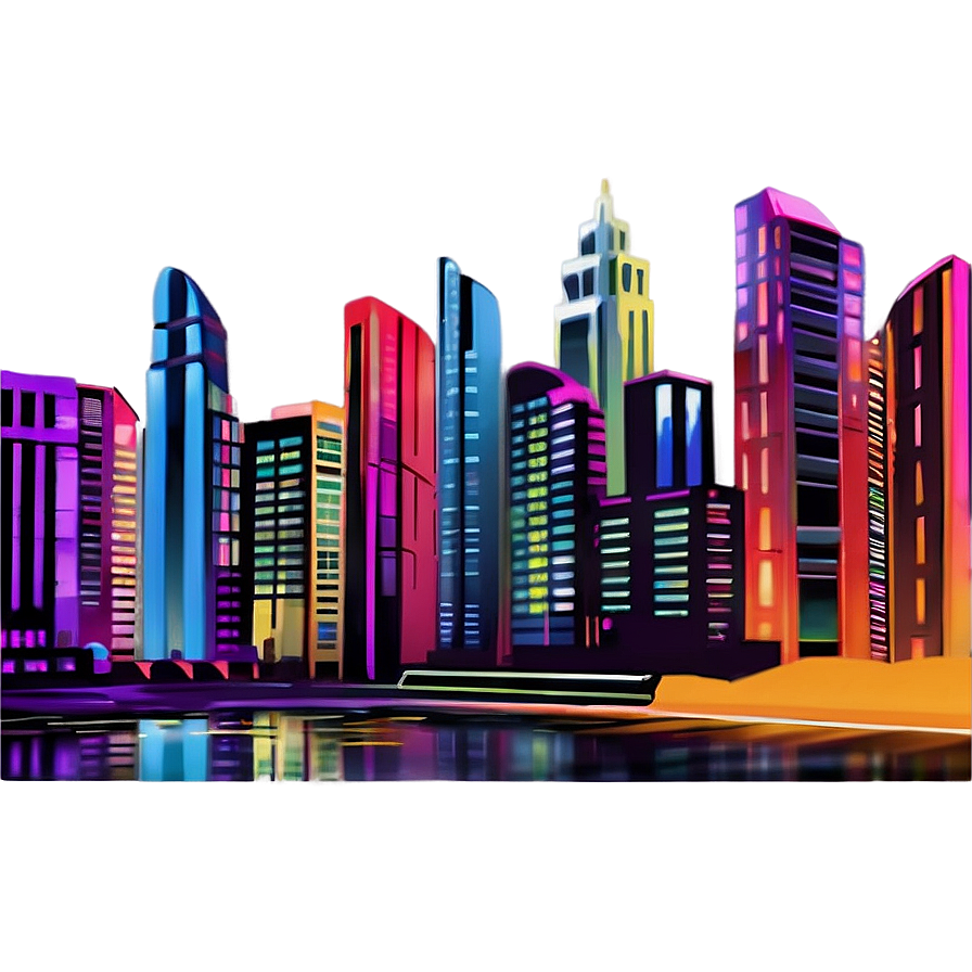 Futuristic Pop Cityscape Png Qjv