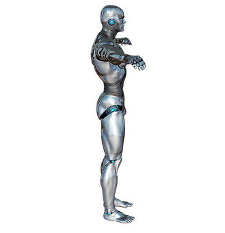 Futuristic Robot Humanoid Standing