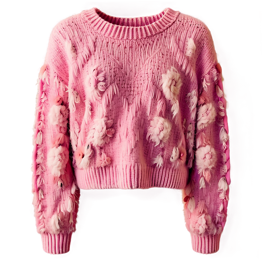 Fuzzy Pink Sweater Png 06292024