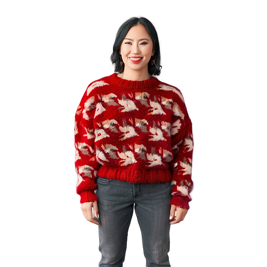 Fuzzy Red Sweater Png Cse