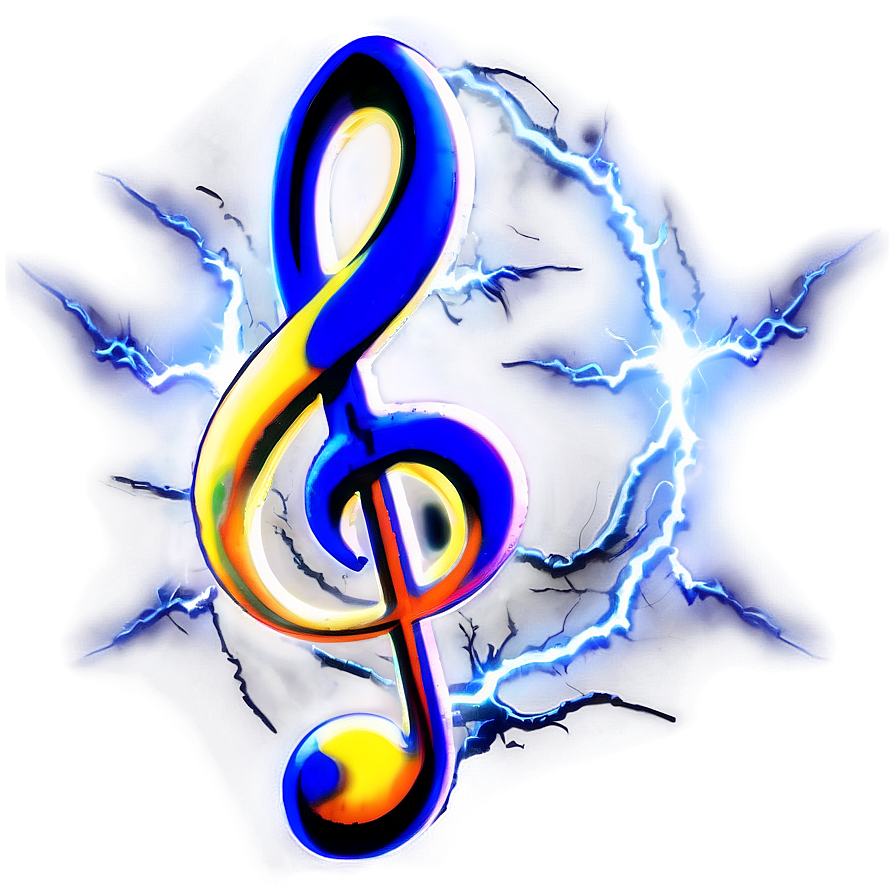 G Clef With Lightning Effects Png Pab