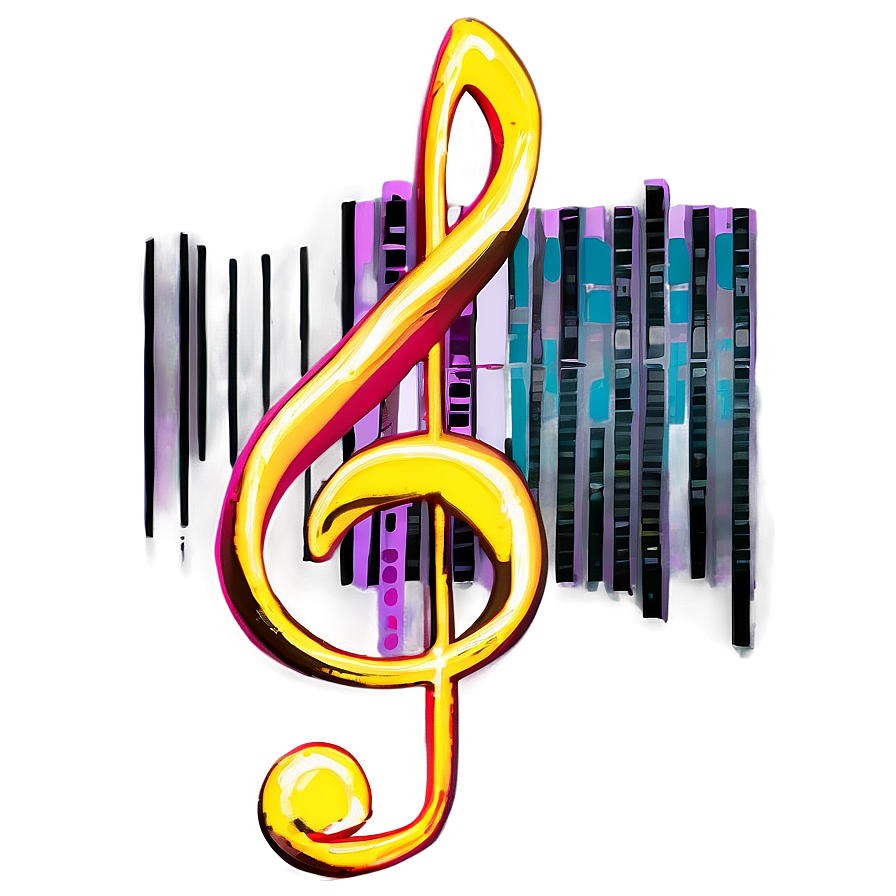 G Clef With Musical Bars Png Afw