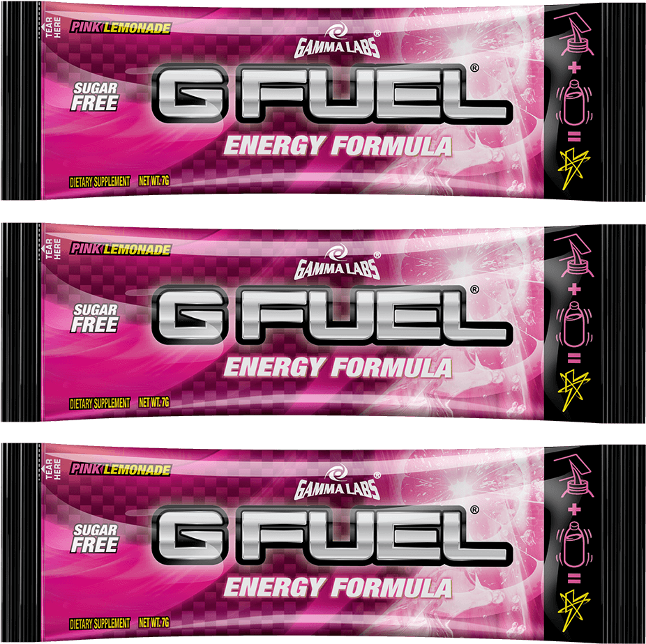 G Fuel Pink Lemonade Energy Formula Packaging