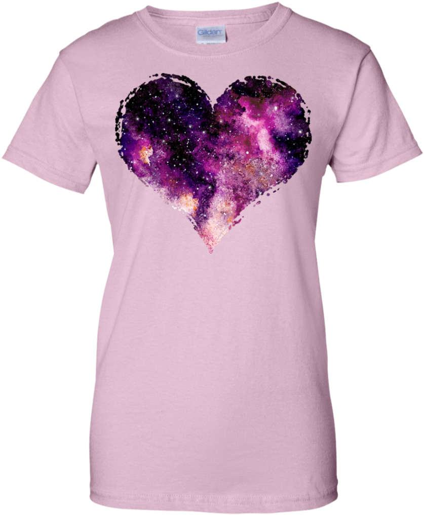 Galaxy Heart Print T Shirt