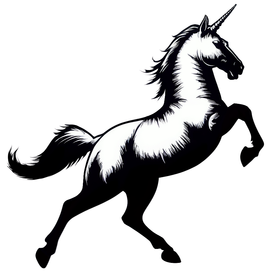 Galloping Unicorn Silhouette Png 06282024