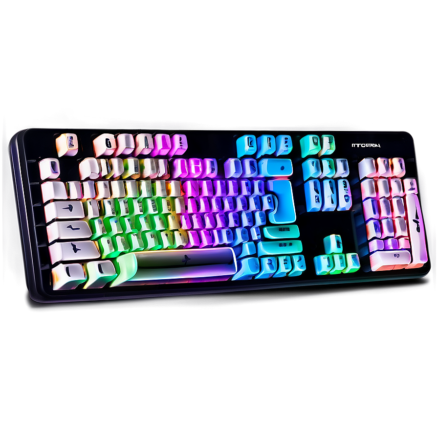 Gaming Keyboard With Multicolor Keys Png 06122024