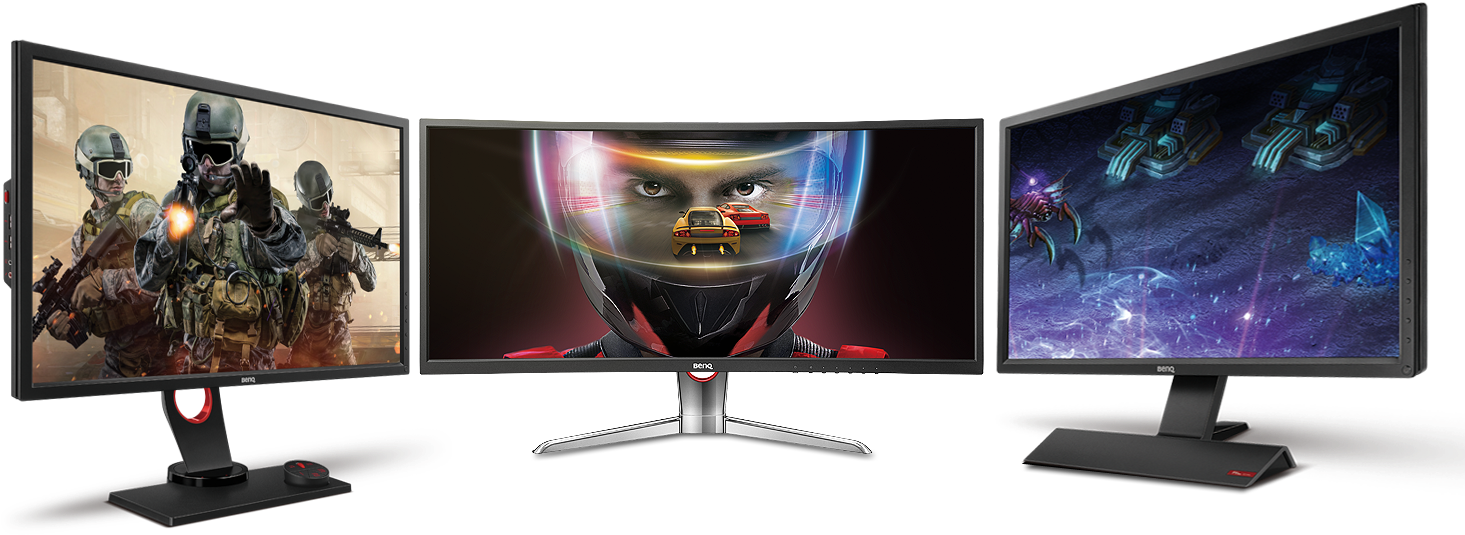 Gaming Monitors Displaying Action Games