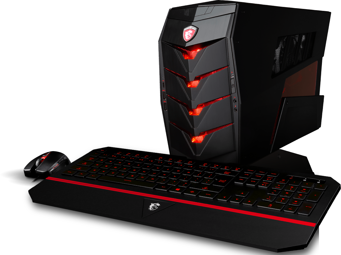 Gaming P C Setup Red Black