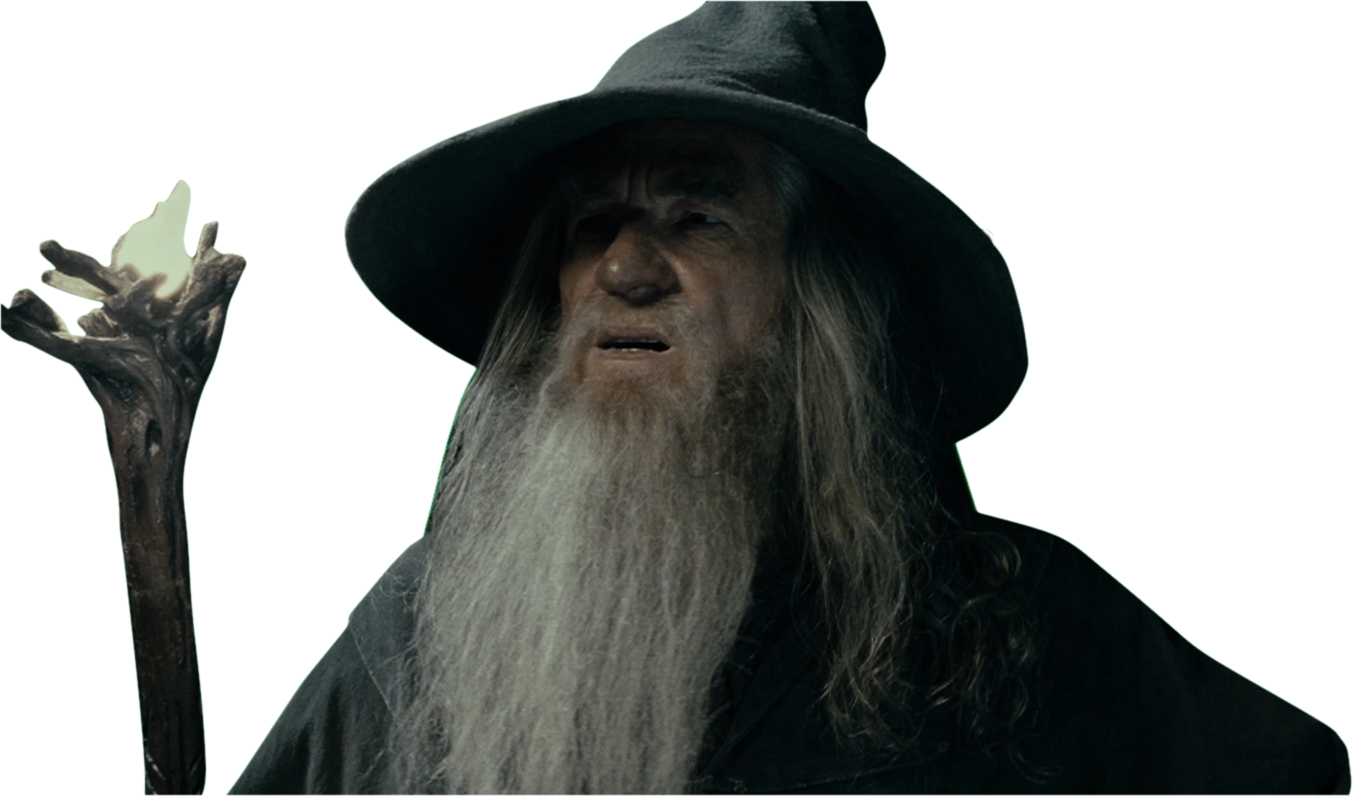 Gandalf Holding Flame Staff