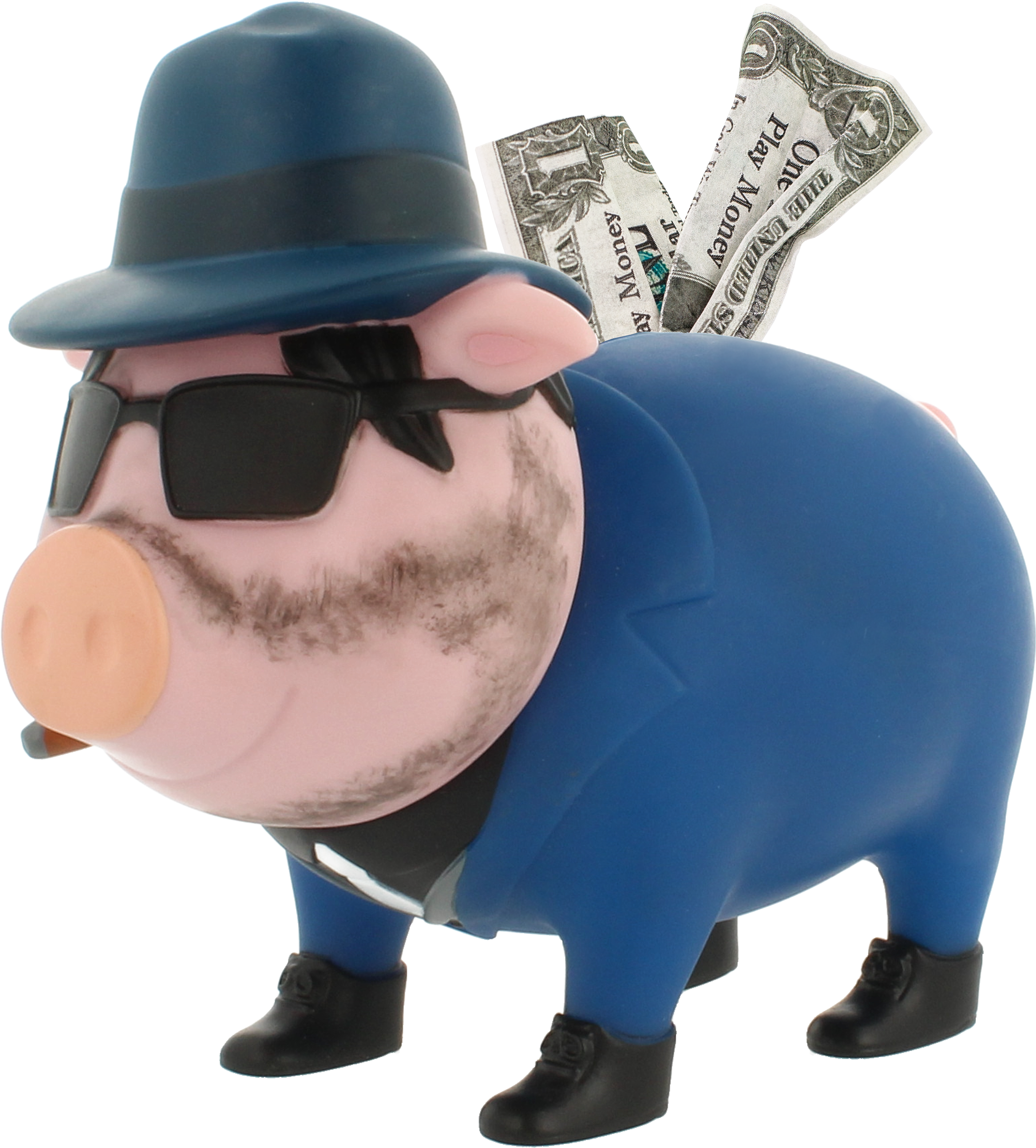 Gangster Piggy Bankwith Cash