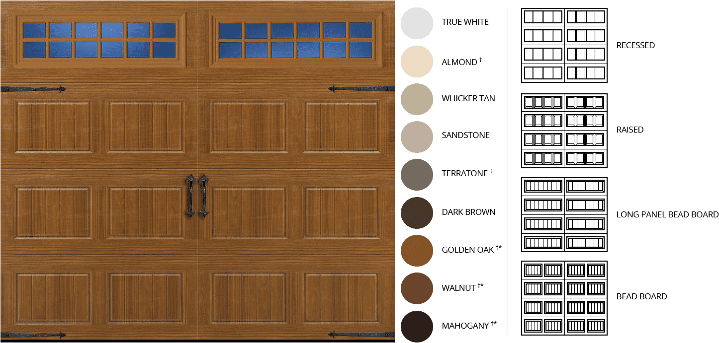 Garage Door Colorand Panel Options