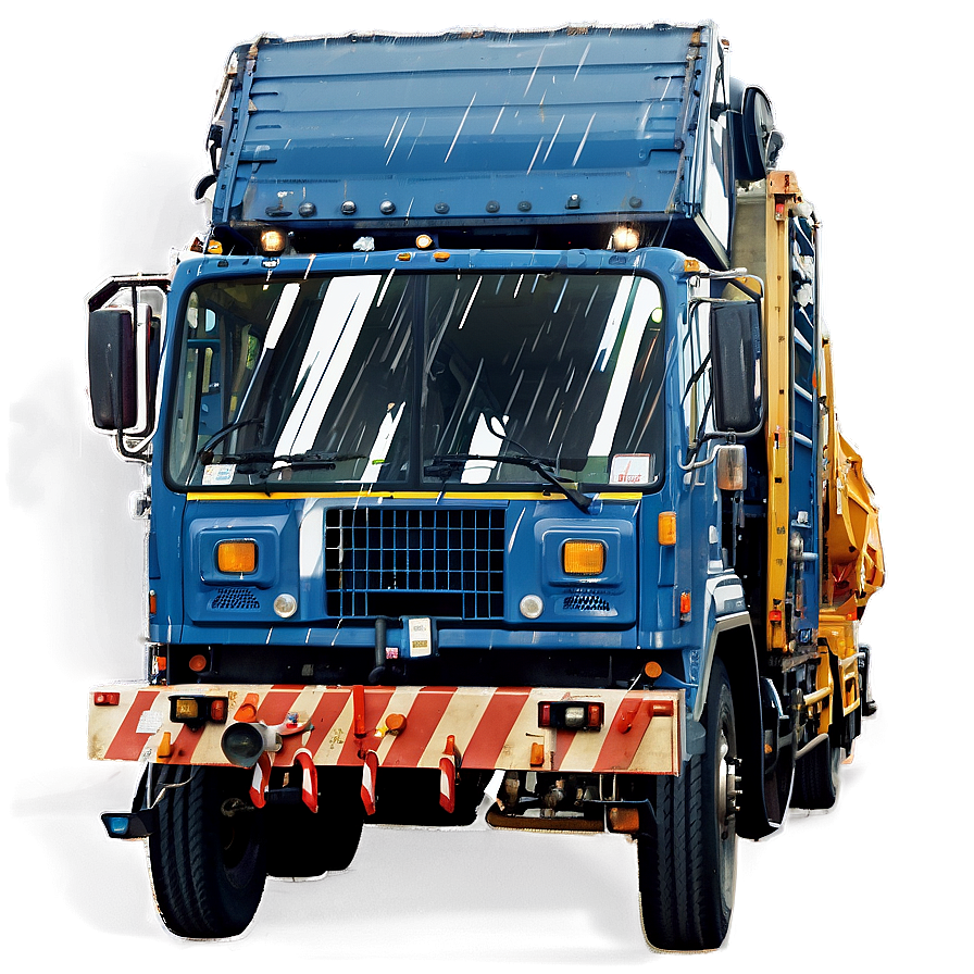 Garbage Truck In Rain Png Eln