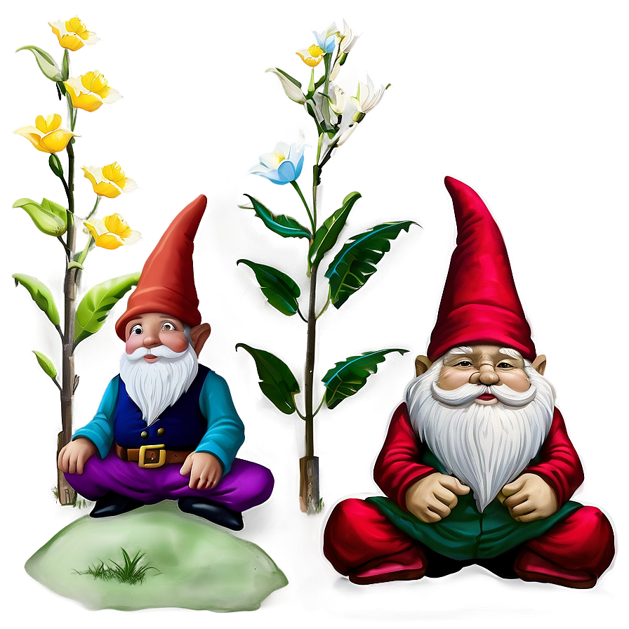 Garden Gnome Sitting Png 06132024