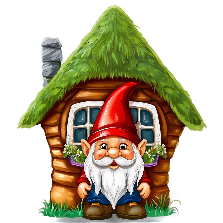 Garden Gnome With Gnome House Png Jvy77