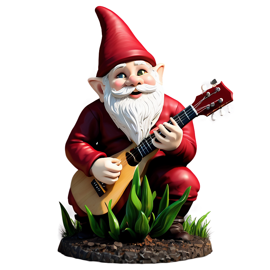 Garden Gnome With Guitar Png Vmq