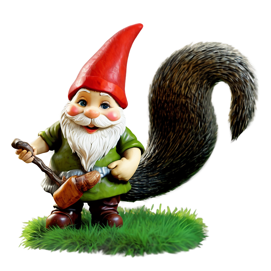 Garden Gnome With Squirrel Png 46