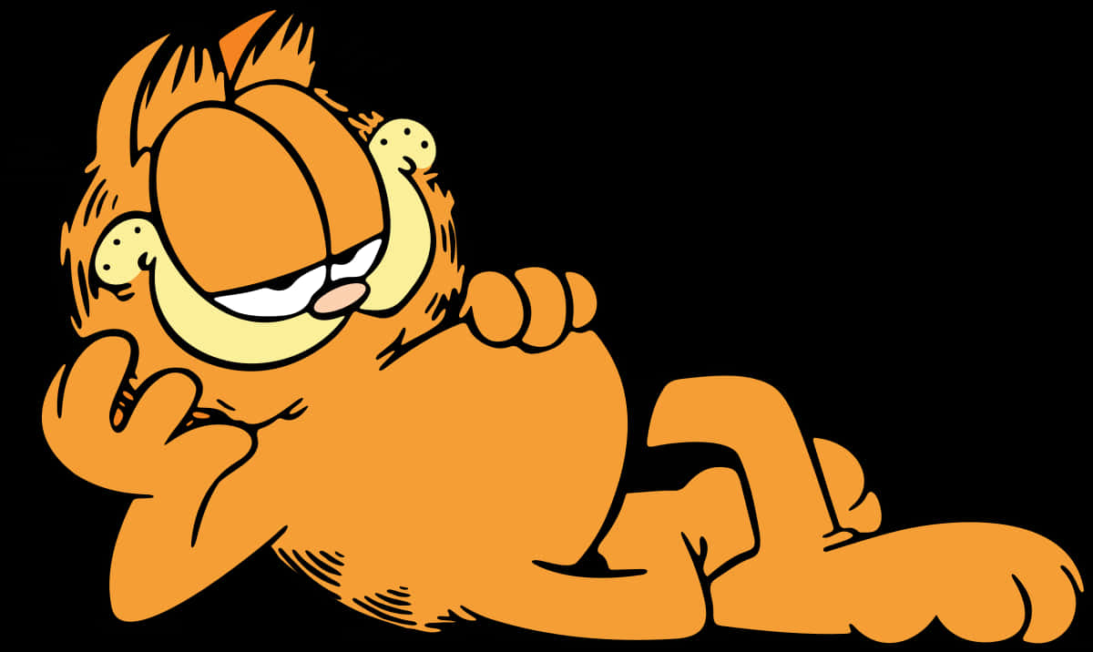 Garfield_ Relaxing_ Vector_ Illustration