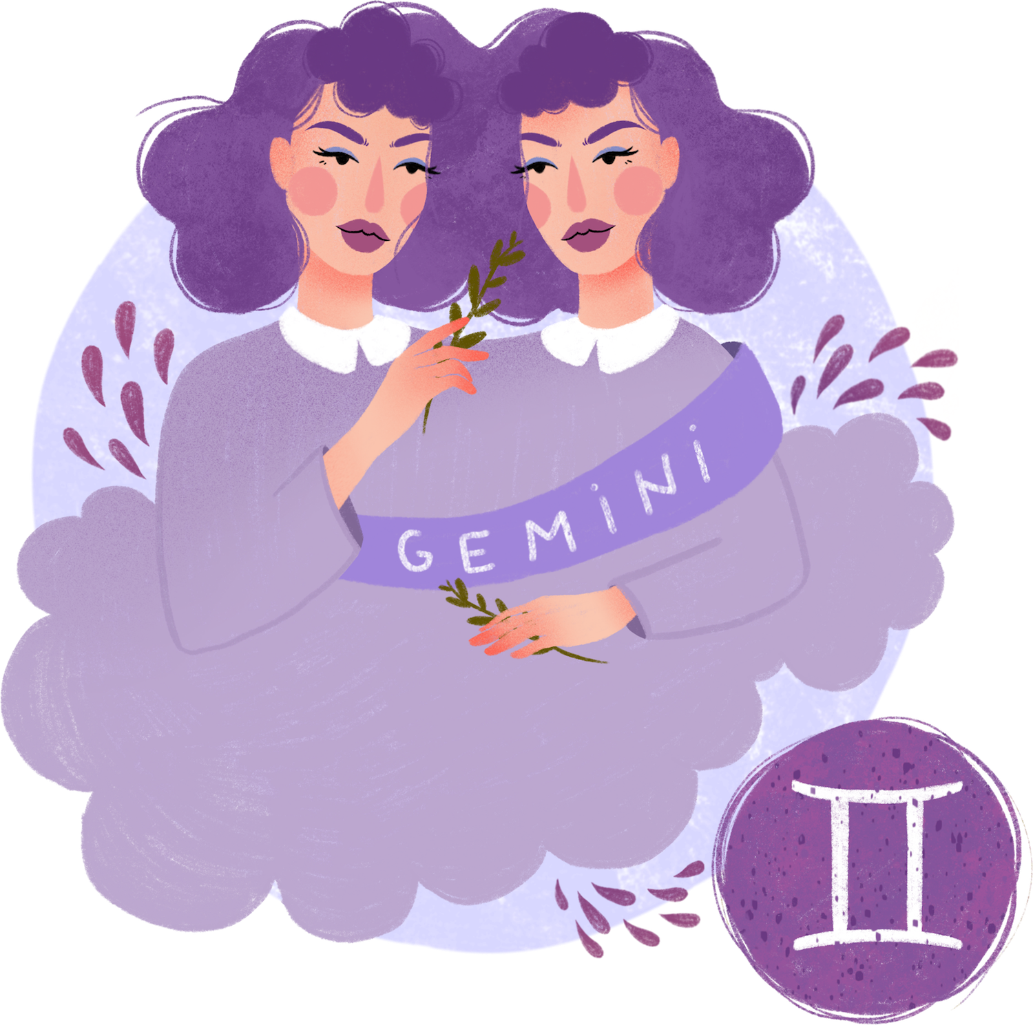 Gemini Zodiac Twins Illustration