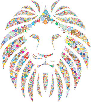 Gemstone Lion Artwork