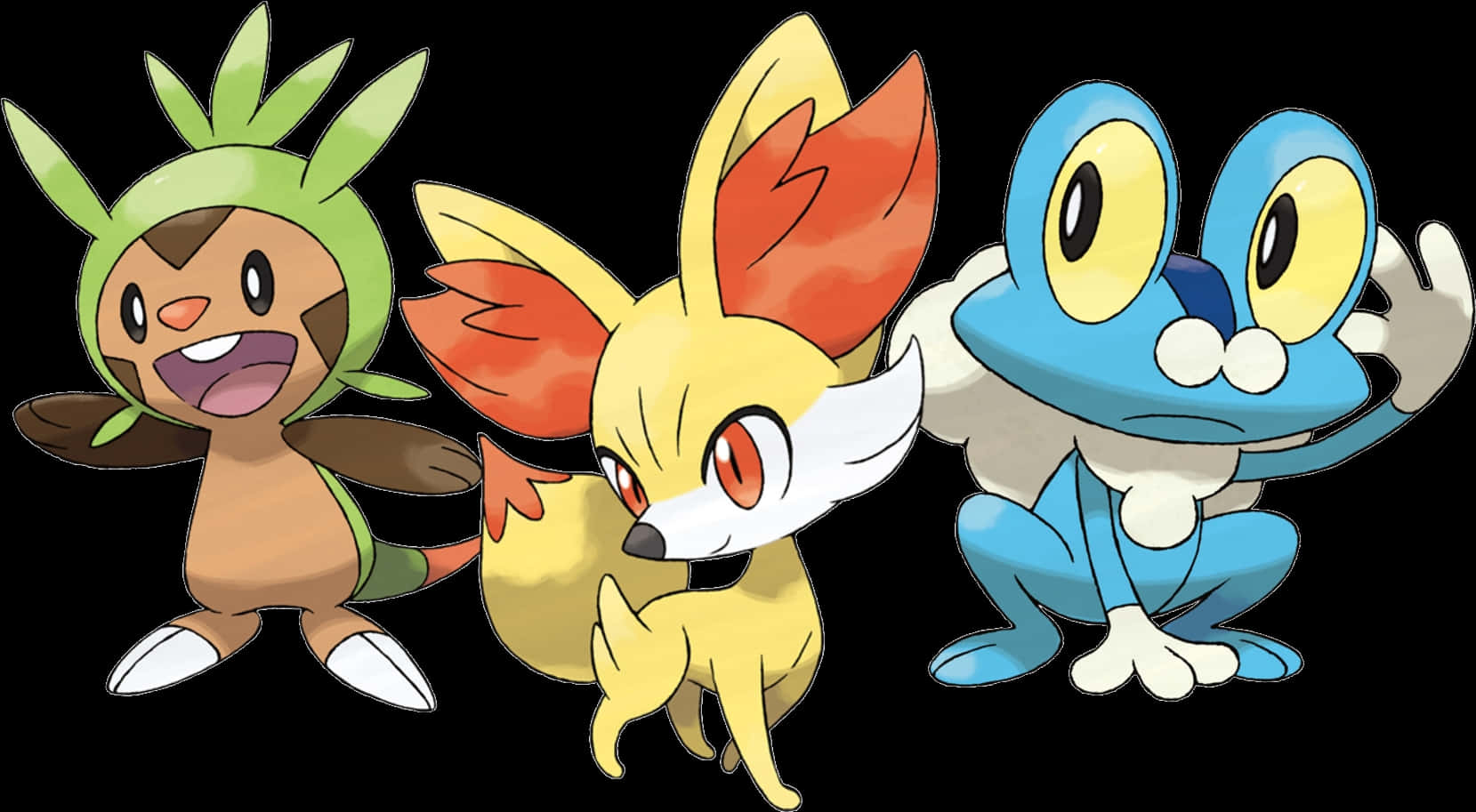 Gen6 Pokemon Starters Chespin Fennekin Froakie