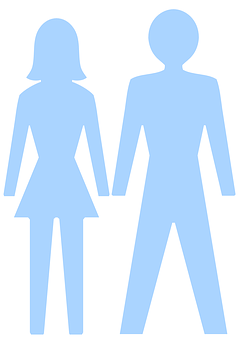 Gender Symbols Blue Silhouettes