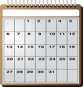 Generic Monthly Calendar Icon