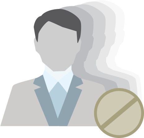 Generic Profile Icon With No Entry Sign