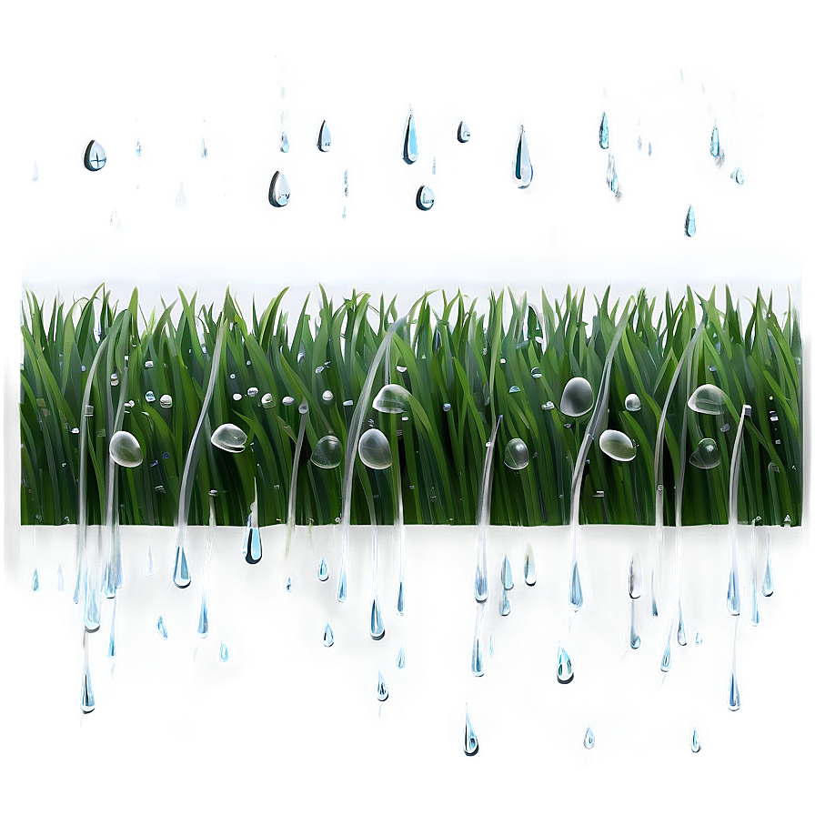 Gentle Water Drops On Grass Png 12