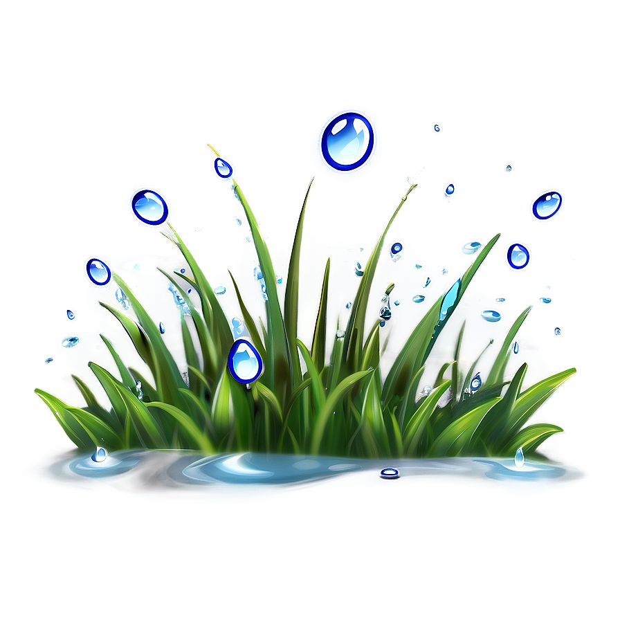 Gentle Water Drops On Grass Png 47