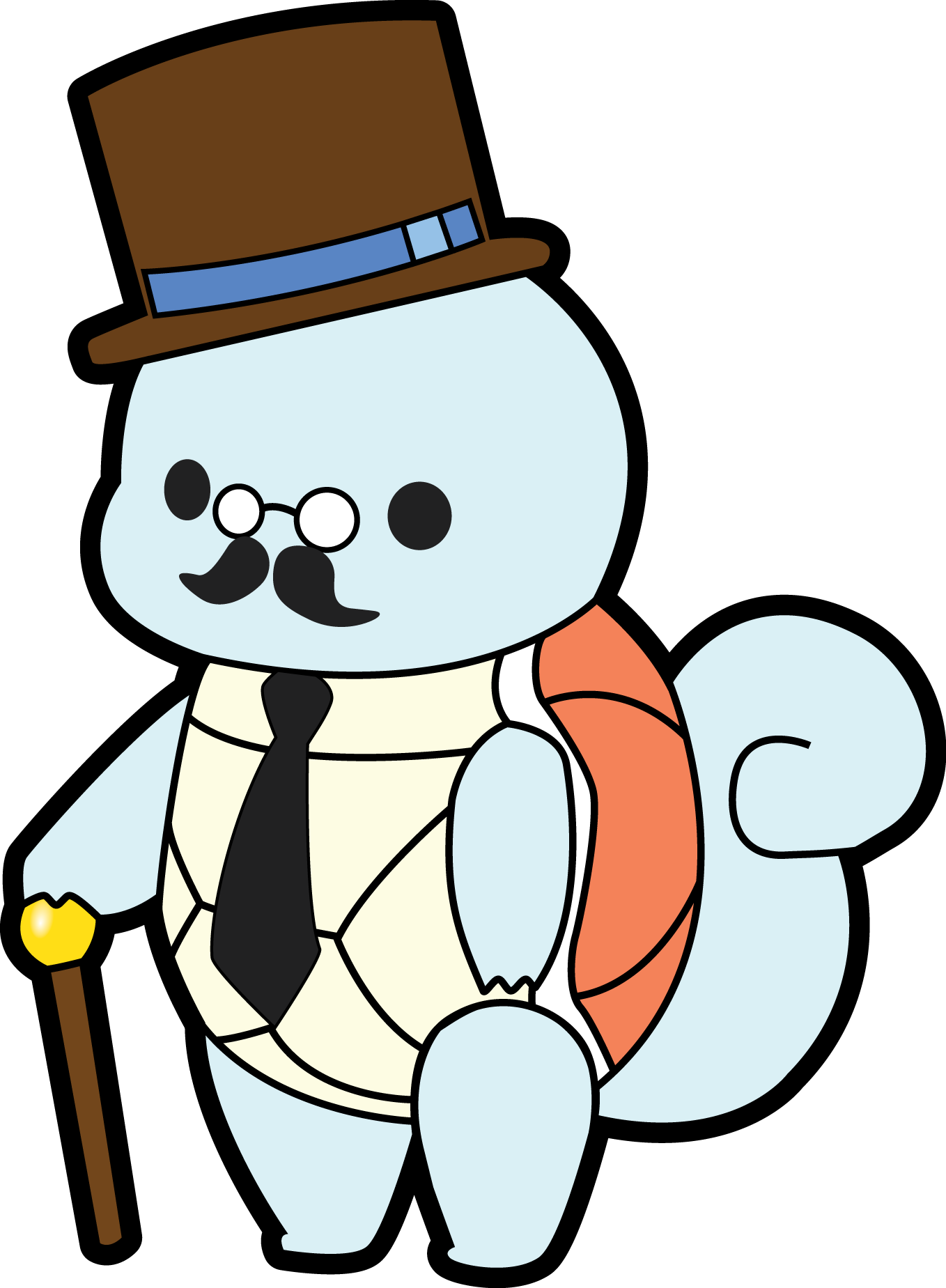 Gentleman Squirtle Cartoon Character