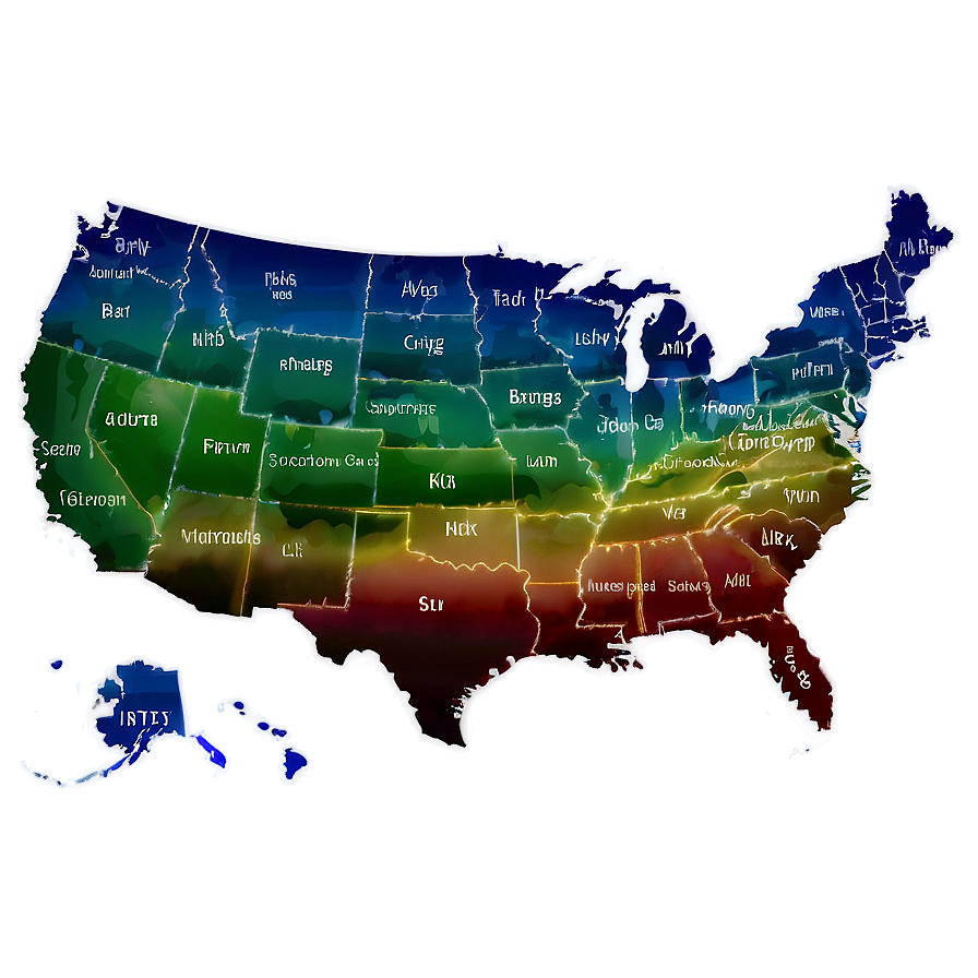 Geographical United States Map Png 95