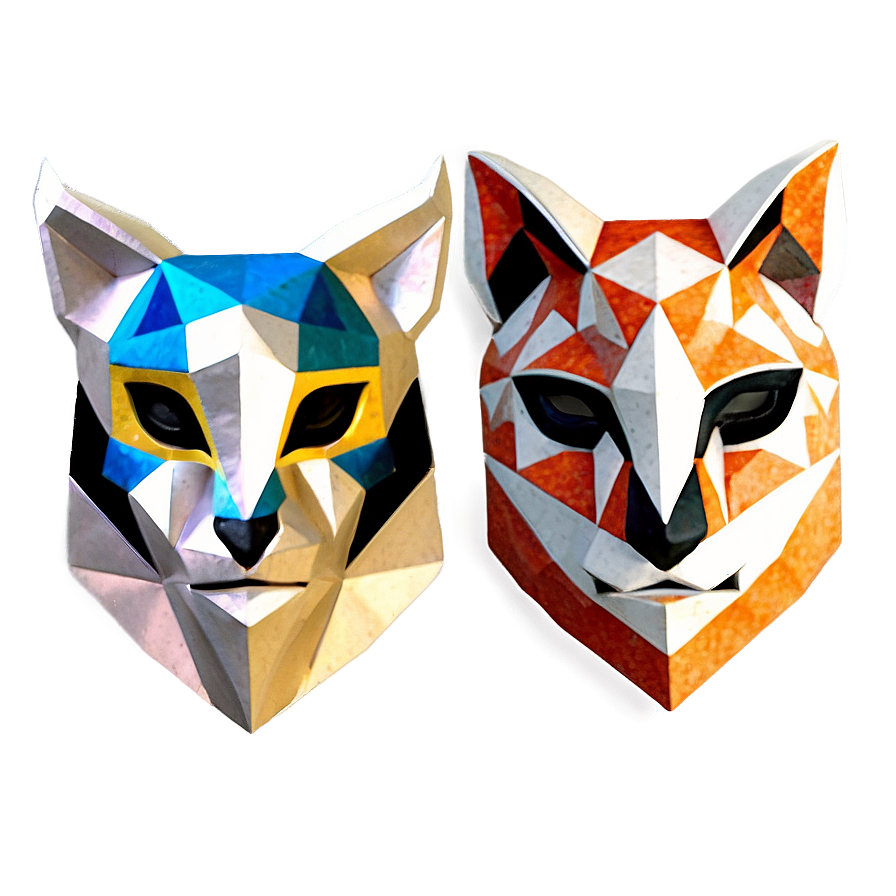 Geometric Animal Masks Png Iru