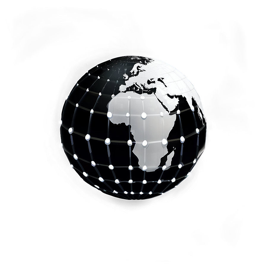 Geometric Black And White Globe Png Lol