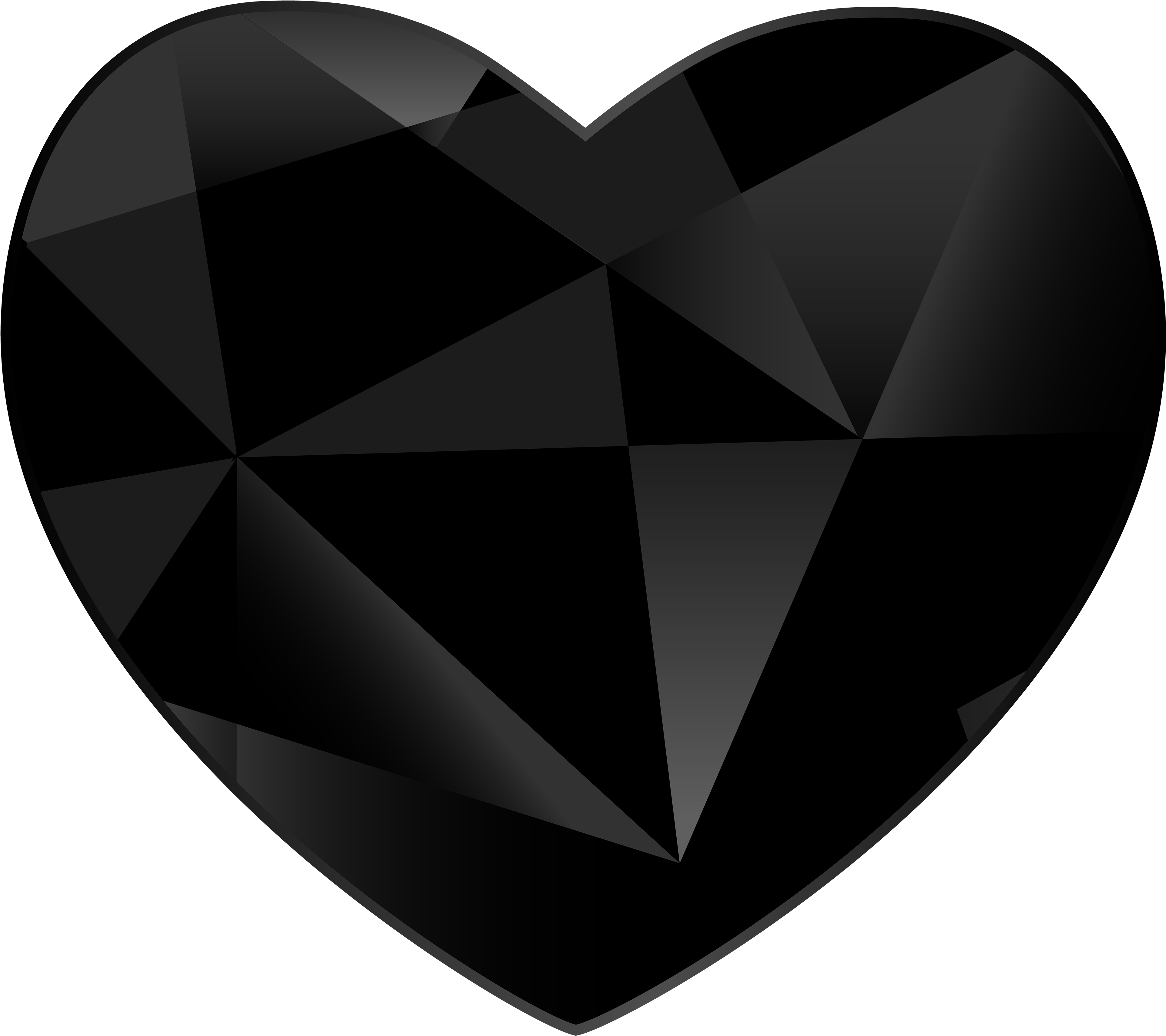 Geometric Black Heart Design