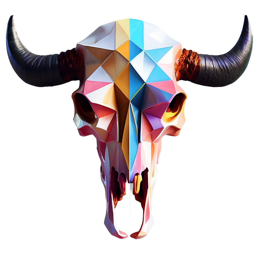 Geometric Bull Skull Png Fdk