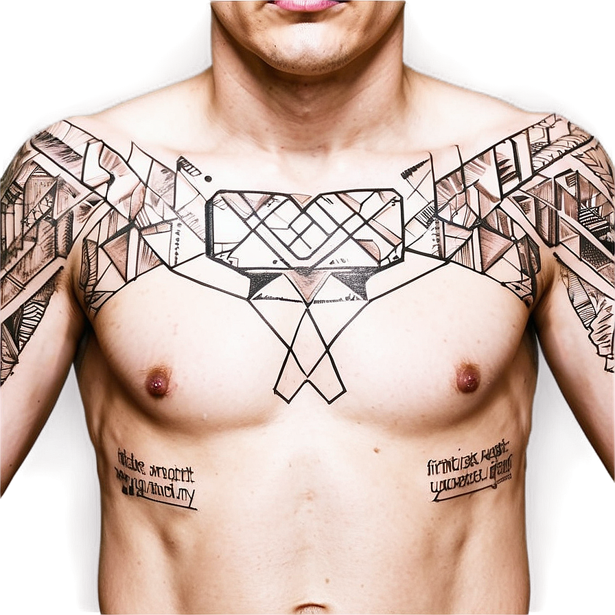 Geometric Chest Tattoo Ideas Png Lev