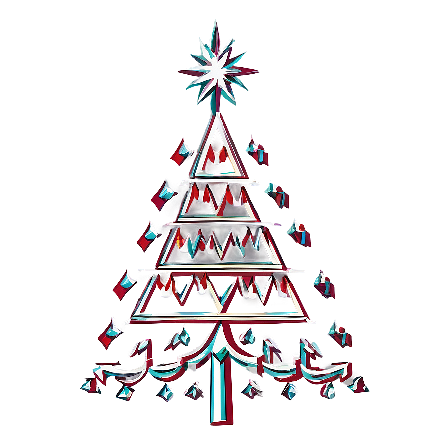 Geometric Christmas Tree Outline Png Vai40