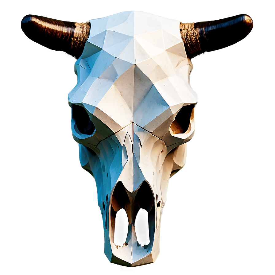 Geometric Cow Skull Png 06132024