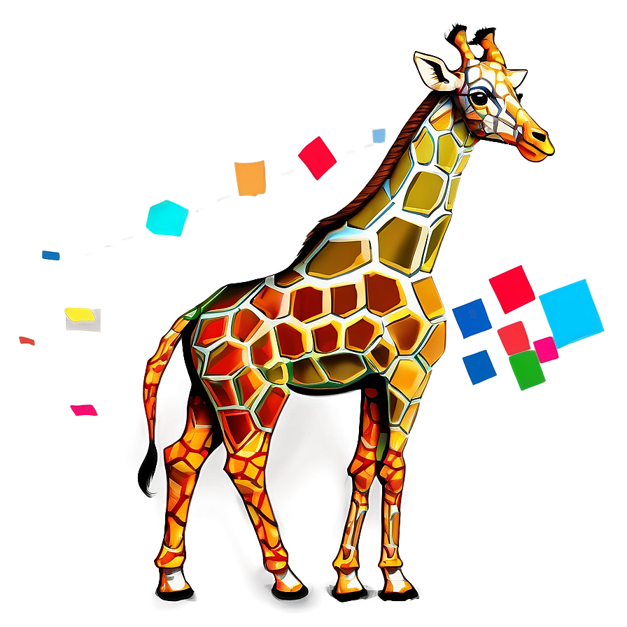 Geometric Giraffe Outline Png 05062024