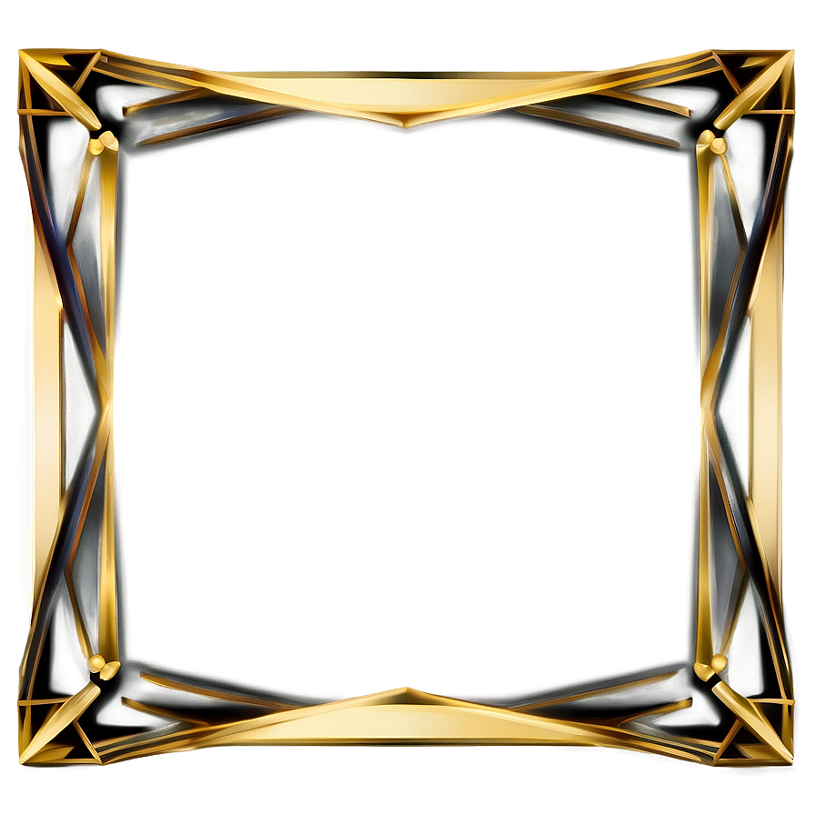 Geometric Gold Frame Png Caa98