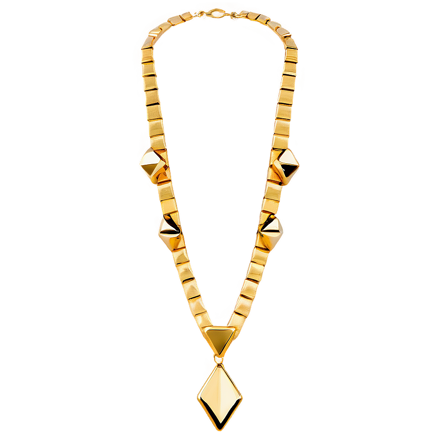 Geometric Gold Necklace Png 79