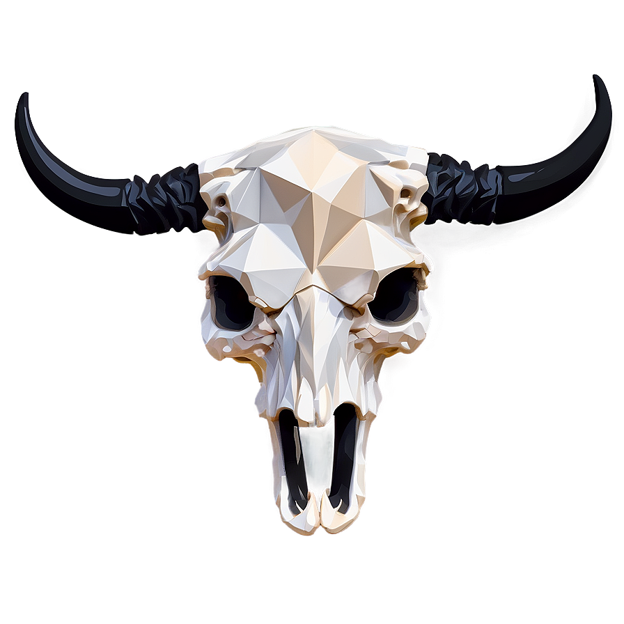 Geometric Longhorn Skull Pattern Png Igd32