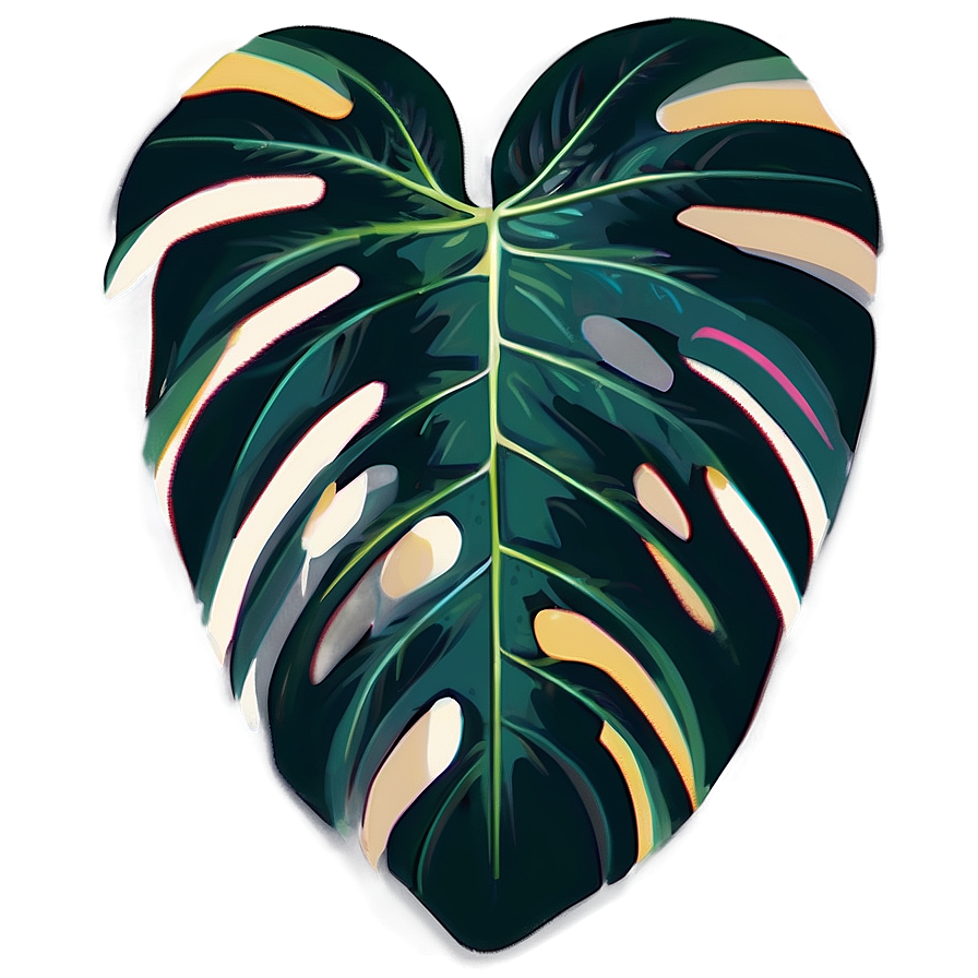 Geometric Monstera Design Png Uwb45