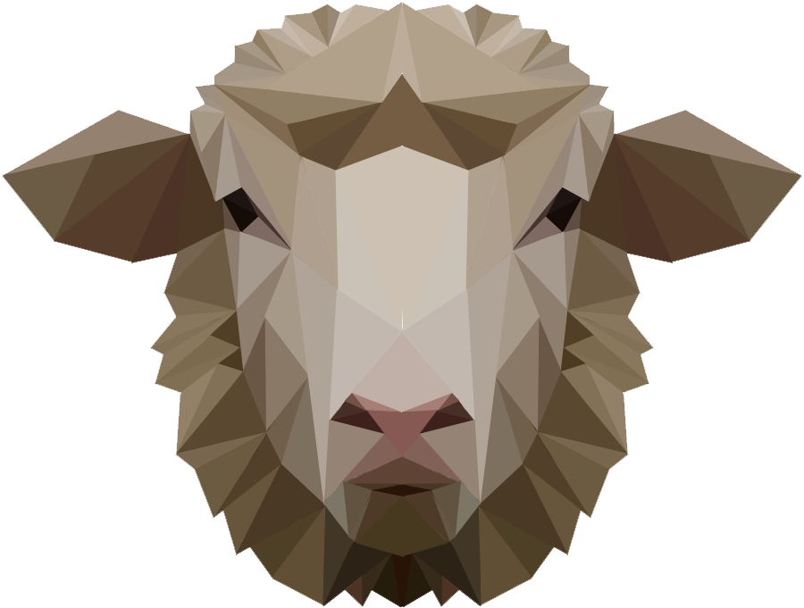 Geometric Sheep Head Illustration